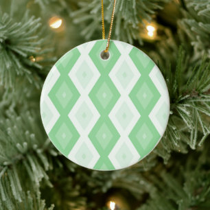 Apple green diamond pattern ceramic ornament