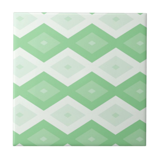 Apple green diamond pattern ceramic tile (Front)