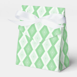 Apple green diamond pattern favour box