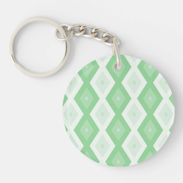 Apple green diamond pattern key ring (Front)