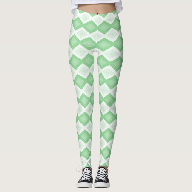 Apple green diamond pattern leggings (Front)