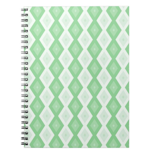 Apple green diamond pattern notebook (Front)