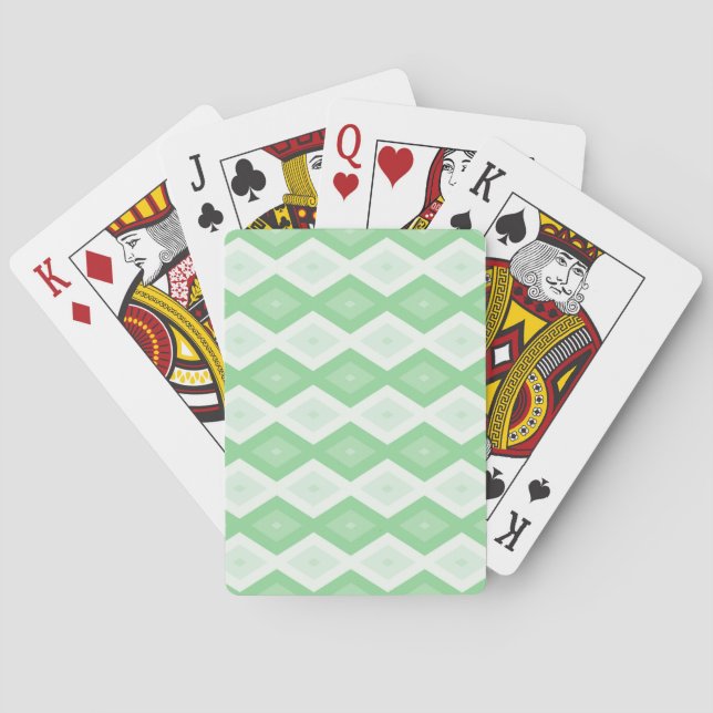 Apple green diamond pattern playing cards (Back)
