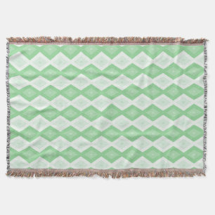 Apple green diamond pattern throw blanket