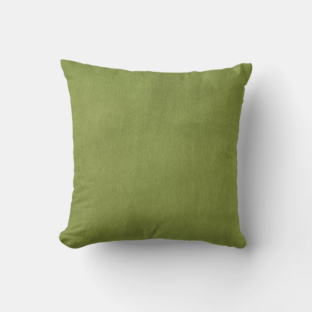 Apple Green Faux Texture Throw Pillow (Front)