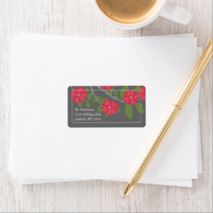 Apple Green Fuchsia Charcoal Return Address Label