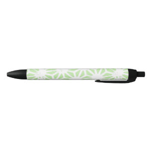 Apple green geometric pattern black ink pen