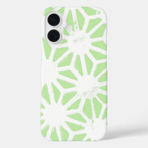 Apple green geometric pattern iPhone 16 case