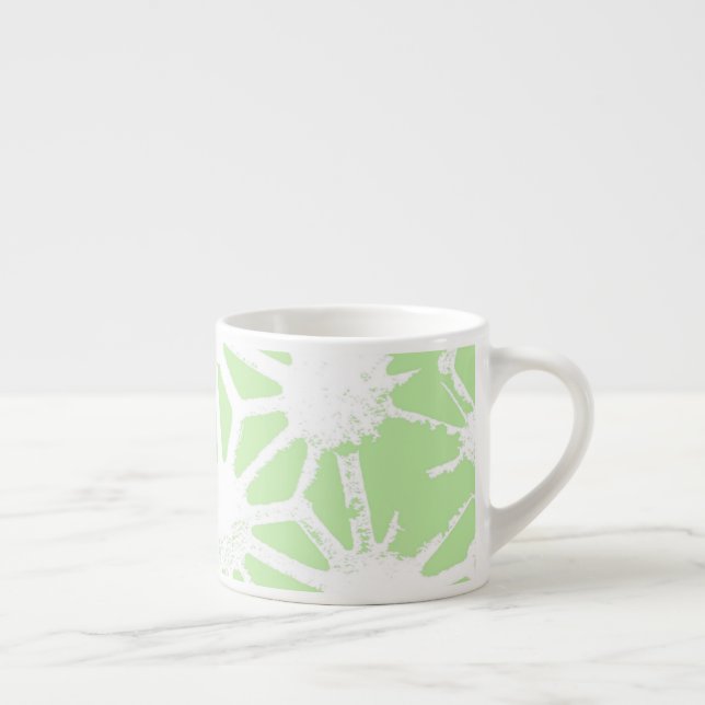 Apple green geometric pattern espresso cup (Right)