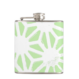 Apple green geometric pattern hip flask