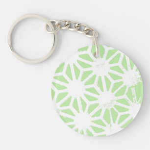 Apple green geometric pattern key ring