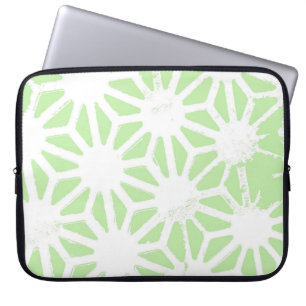 Apple green geometric pattern laptop sleeve