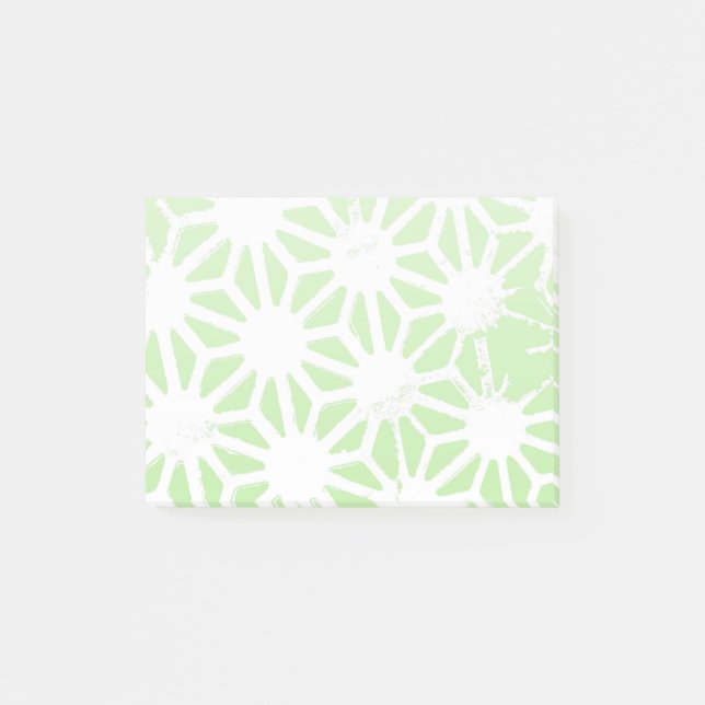Apple green geometric pattern post-it notes (Front)