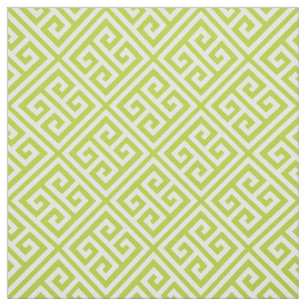 Apple Green Greek Key Fabric