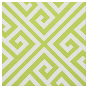 Apple Green Greek Key Large Scale Fabric