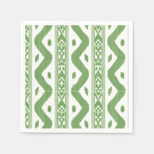Apple Green Ikat, Garden Bar Stripe Napkin