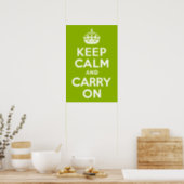 Apple Green Keep Calm and Carry On Poster (Kitchen)