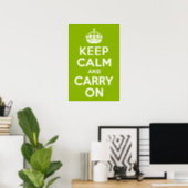 Apple Green Keep Calm and Carry On Poster (Home Office)