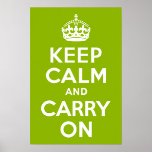 Apple Green Keep Calm and Carry On Poster