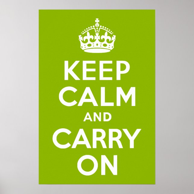 Apple Green Keep Calm and Carry On Poster (Front)
