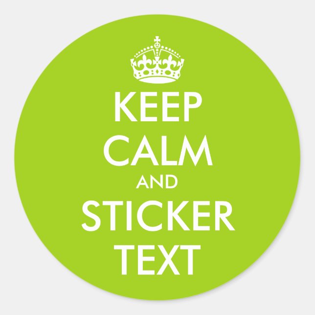 Apple green Keep Calm Stickers | personalizable (Front)