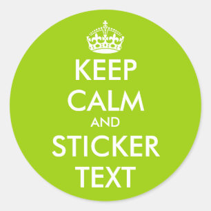Apple green Keep Calm Stickers personalizable