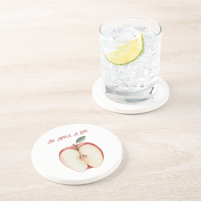 Apple Green Leaf Fruit Coaster (Side)