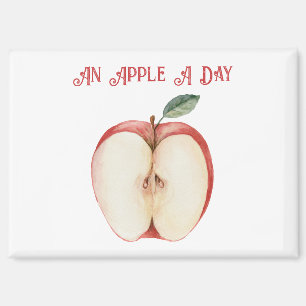 Apple Green Leaf Fruit Magnet