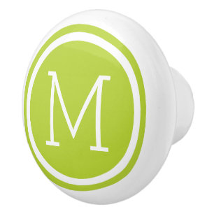 Apple Green Monogram Personalised Drawer Knob