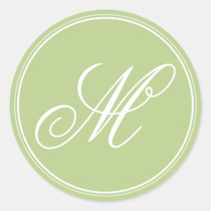Apple Green Monogram Stickers