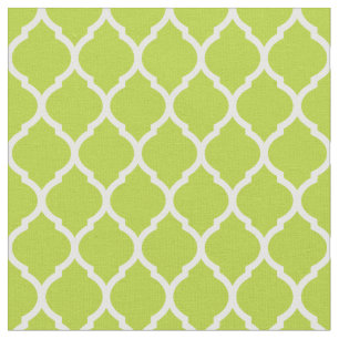 Apple Green Moroccan Quatrefoil Fabric
