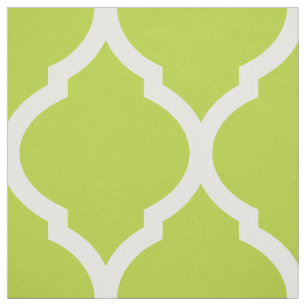 Apple Green Moroccan Quatrefoil Large Scale Fabric