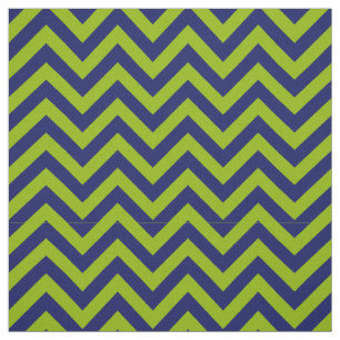 Apple Green Navy Blue LG Chevron Pattern 12I Fabric