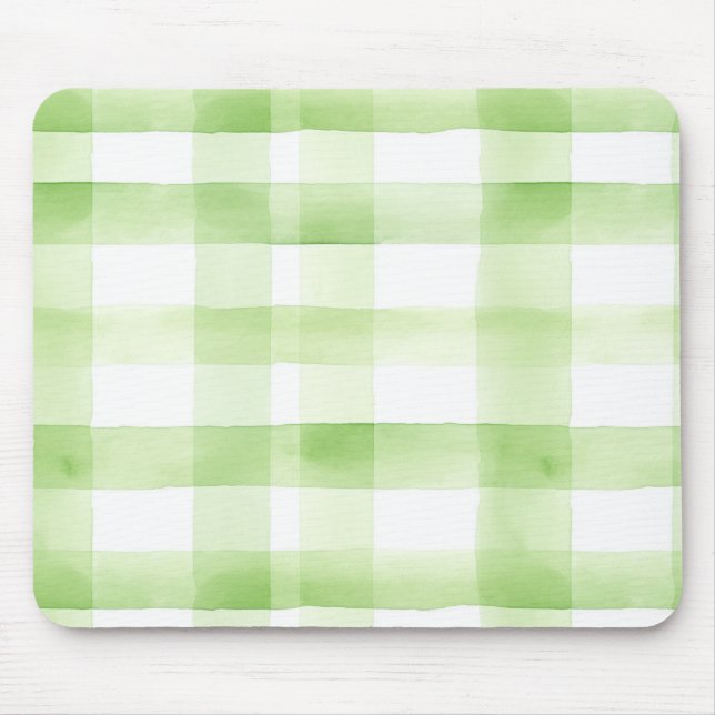 Apple Green Plaid Stripes Mouse Pad (Front)