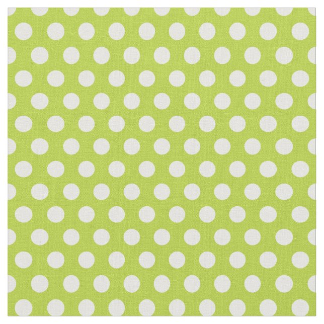 Apple Green Polka Dots Fabric (Close Up)