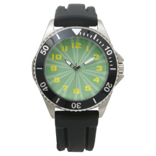 Apple Green Radial Streaks Fractal Watch