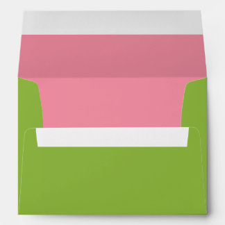 Apple Green Solid A7 Envelope Salmon Pink Liner
