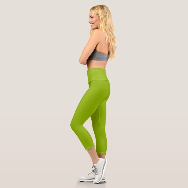Apple green (solid colour)  capri leggings (Left)
