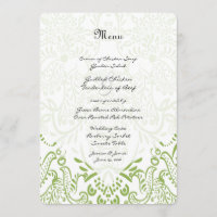 Apple Green Whimsical Bird Wedding Menu