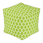 Apple Green White Moroccan Quatrefoil Pattern #4