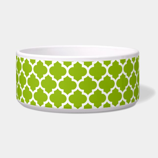 Apple Green White Moroccan Quatrefoil Pattern #5 (Front)