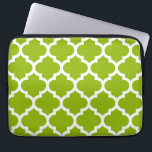 Apple Green White Moroccan Quatrefoil Pattern #5 Laptop Sleeve<br><div class="desc">Apple Green and White Moroccan Quatrefoil Trellis Pattern #5  
 You can customise this with your own text and / or images if you so choose to make your own unique design.  
 If you would like this design in other colours,  just drop us an email.  
 2014 ©FantabulousPatterns All rights reserved</div>
