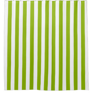 Apple Green White Vertical Stripe NL #0 Shower Curtain