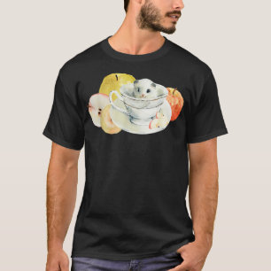 Apple Hamster In Teacup Watercolor Summer Fruit Gu T-Shirt
