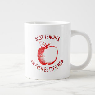 Apple Hand Drawn Best Teacher Mum Large Coffee Mug