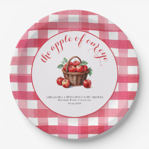 Apple Harvest Gingham Rustic Couple Baby Shower Paper Plate