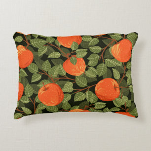 Apple Harvest: Green Leaves Vintage Decorative Cushion