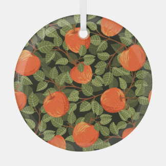 Apple Harvest: Green Leaves Vintage Glass Tree Decoration