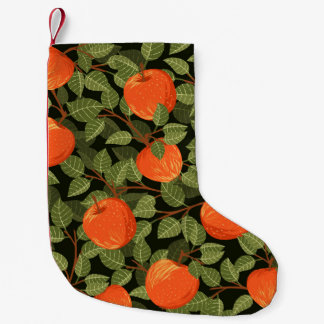 Apple Harvest: Green Leaves Vintage Small Christmas Stocking