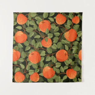 Apple Harvest: Green Leaves Vintage Tapestry